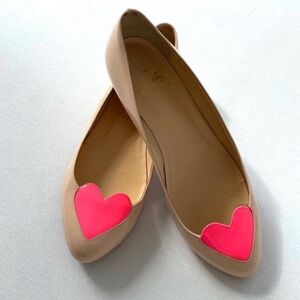 Christian Louboutin Dora Cora Pink Heart Shoes Flats 💯 Authentic